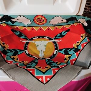 Southwestern Red and Teal Bandana